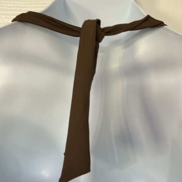 Smismivo tummy control neutral one-piece halter neck swim Brown size XXL/18W - Picture 8 of 12